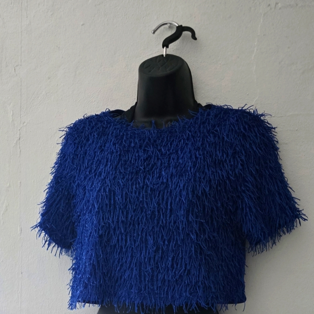 NWOT Royal Blue Crop Top